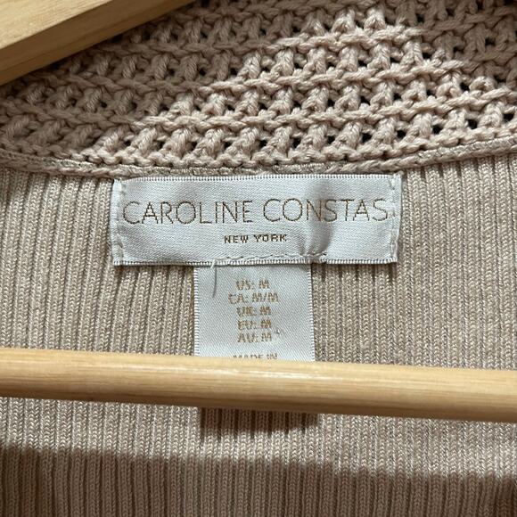 Caroline Constas Ribbed Knit Crochet Collar Midi Dress Size Medium - Picture 4 of 7